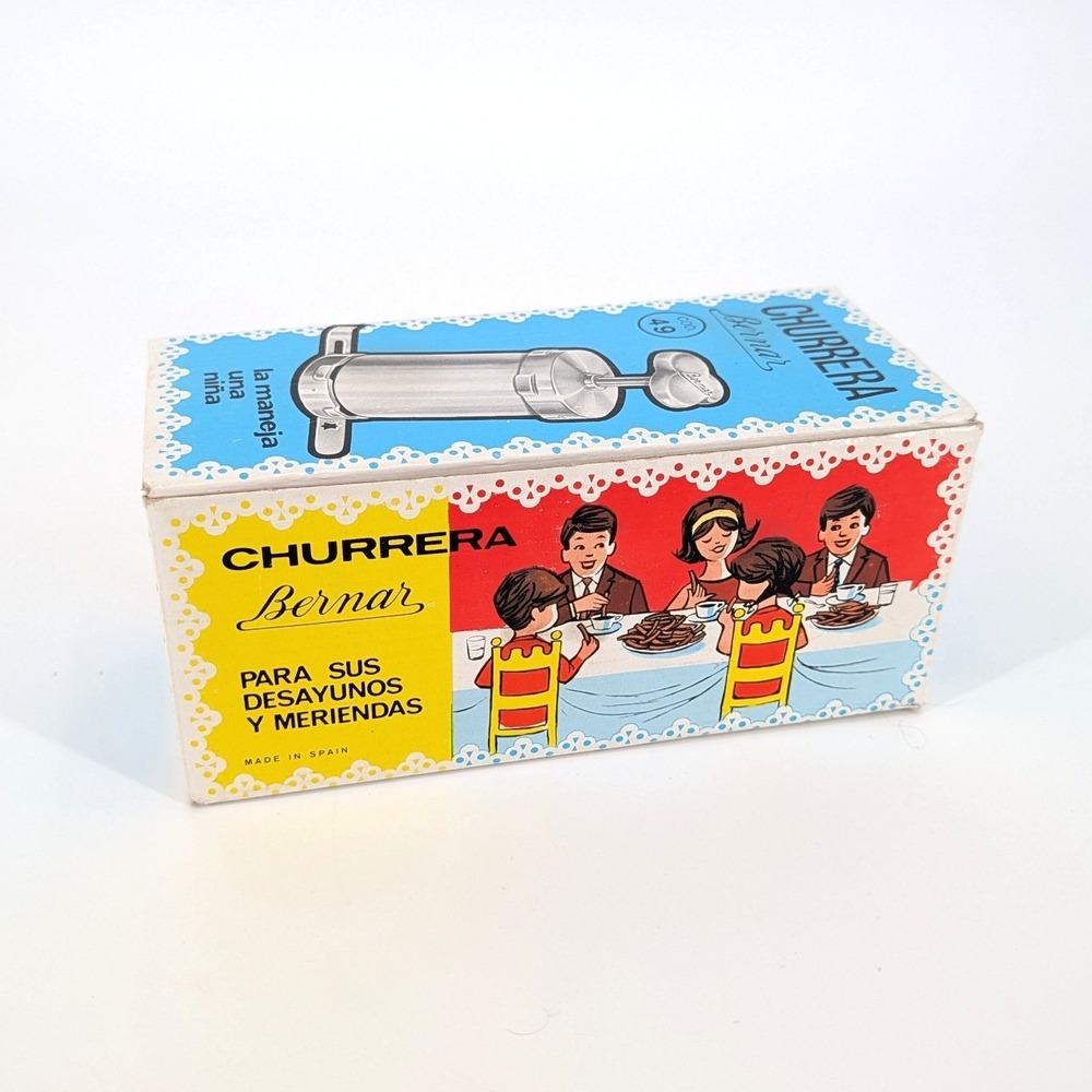 Bernar Churrera Vintage Churro Maker Cookie Press Aluminum Spain Boxed 1960s Box